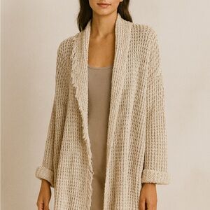 FP Movement by Free People Cream Knit Cardigan
